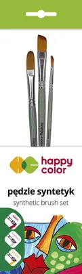 Produktbild von Synthetikpinsel-Set Mix A 3 Stück Happy Color