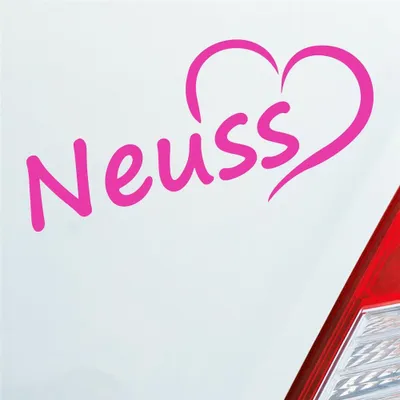 Produktbild von Auto Aufkleber Neuss Herz Stadt City Love Liebe Heimat 9,5x8 cm Pink Sticker Heckscheibenaufkleber