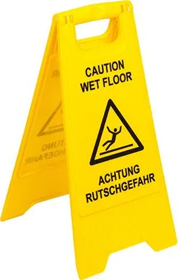 Produktbild von 10x Warnschild "Achtung Rutschgefahr" 62 cm x 30,5 cm x 2,8 cm gelb