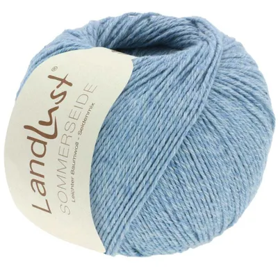 Produktbild von Lana Grossa LANDLUST SOMMERSEIDE 50 g leichtes Sommergarn aus Baumwolle und Seide 170 m Farbe 042 - Rauchblau