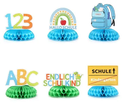Productafbeelding van Decoratie Set voor de Eerste Schooldag met Bijenhoningraat
