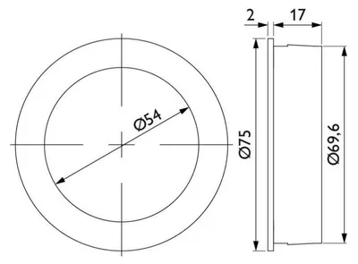Produktbild von Hermat 3663 Schiebetür-Griffmuschel (Oberfläche: schwarz - RAL 9005) Oberfläche: schwarz - RAL 9005