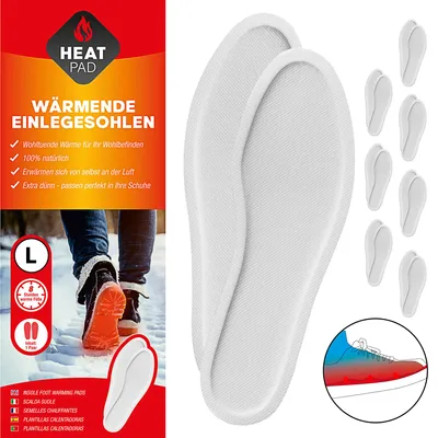 Produktbild von Wärmepad Fußwärmer 8er Set Größe L Thermopad Sohlenwärmer Einlegesohlen 1 Paar