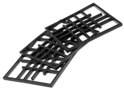 3er-Set Untersetzer, hitzebeständig, 15,8 x 15,8 cm, schwarz