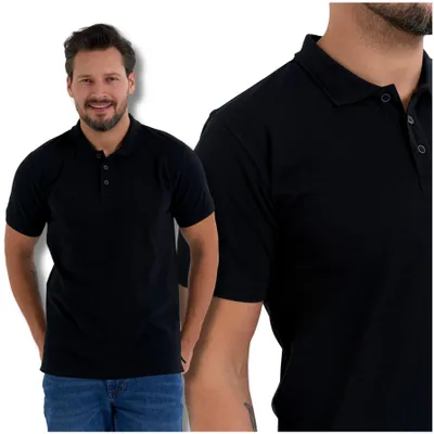 Zdjęcie produktu dla Koszulka polo męska Moraj z krótkim rękawem – czarna, rozmiar XL, wygodna