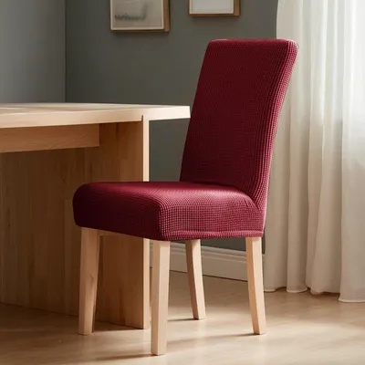 Zdjęcie produktu dla Zestaw 6 elastycznych pokrowców na krzesła Unyqoos® – kolor bordo, 85% poliester/15% Elasthan, wymiary: 45 x 45 x 60 cm