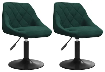 Immagine prodotto di vidaXL Sedie da pranzo 2 pz. Girevoli in velluto verde scuro