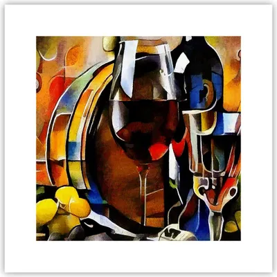 Produktbild von Poster - Poster ohne Rahmen - Wein Abstraktion - 30x30 cm - Wand Bild - Wanddeko - Wandbilder - Kunstposter - Wandposter - Bilder - Kunstdruck - Wanddekoration - Wandbild - P2XAC30x30-3477