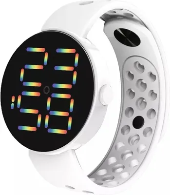 Produktbild von Round Silikonuhr in Weiß - Stylish & Leicht für Jeden Anlass KP22393