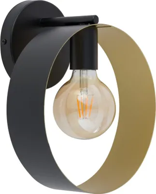 Immagine prodotto di Applique Happy nero e oro 1xE27x15W in metallo, dimensioni: 29x25x15 cm, IP20, Sigma Lighting