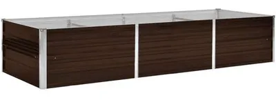 Image de Jardinière surélevée - 240 x 80 x 45 cm - Marron - En acier - Jardinière durable à fond ouvert - Résistante aux intempéries et à la corrosion