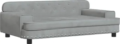 Obrázok produktu pre vidaXL detská pohovka svetlosivá 90x53x30 cm zamat