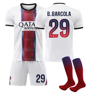Produktbild von #29 B.BARCOLA Paris away game,26-27 football jersey for Kids and Adults SIZE:28