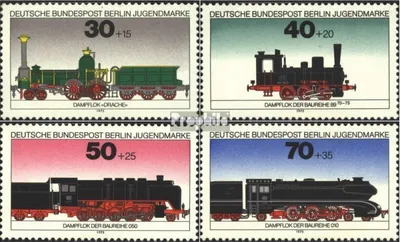 Produktbild von Briefmarken Berlin (West) 1975 Mi 488-491 (kompl.Ausg.) FDC Jugend: Lokomotiven