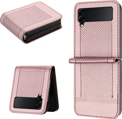 Obrázek produktu pro Pouzdro pro Samsung Galaxy Z Flip 3 5G kožené flipové pouzdro s funkcí stojánku Růžový