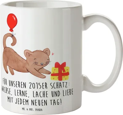 Produktbild von Mr. & Mrs. Panda Tasse 2015 Geburtstag - Weiß - Geschenk, Happy Birthday, Lebensfreude, Kaffeetasse, Lebensweisheit, Geburtstagsgeschenk, Spruch, Jeder neue Tag, Teetasse