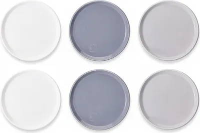Produktbild von Cookinglife Frühstücksteller / Dessertteller Siaki - Weiß / Blau / Grau ø 19 cm - Porzellan - 6 Stück