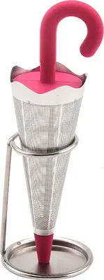 Produktbild von Tee-Ei Regenschirmform Lebensmittelqualität Edelstahl Hochtemperaturbeständig Gewürzsieb Filter Mesh Tee Maker Teekanne Werkzeug Teaweare