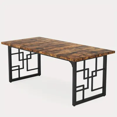 Productafbeelding van Eettafel - Tafel - Keukentafel - Eetkamertafel - Landelijke tafel - Rustiek Bruin Hout