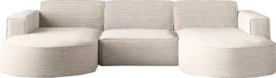 Produktbild von Kaiser Möbel Ecksofa Designer MODENA U STUDIO stoff Dicker cord Poso Beige