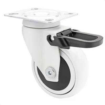 Image de WAGNER Design 3C - Roulette pivotante soft avec frein - Diamètre Ø 75 mm, blanc, roulement à billes, charge admissible 75 kg - 01237601