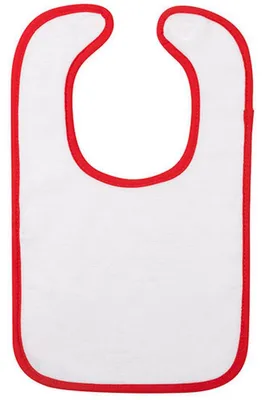 Image de ARTG - Bavoir « Babiezz All-Over » pour bébé, coton, polyester, sublimation LT6142 (taille unique) (blanc/rouge vif)