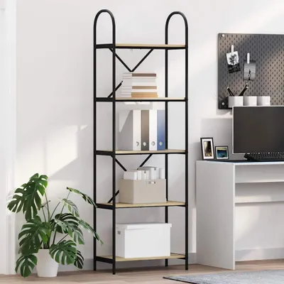 Image de Maison Exclusive - Étagère de bibliothèque, 5 niveaux, 60 x 30 x 183 cm, en panneaux de bois