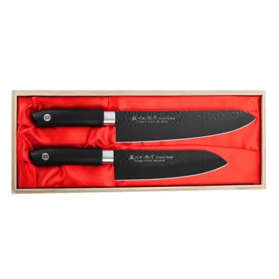 Image de Satake Swordsmith Black couteau de chef + set santoku HG8572W
