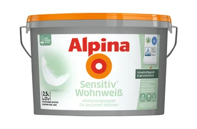 Produktbild von Alpina Sensitiv Wohnweiß Wandfarbe 2,5 L