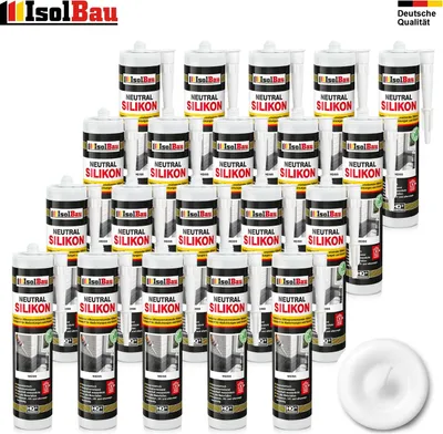 Neutralsilikon Naturstein Silikon Granit Marmor Sanitär Inn/Auß 20 x 300ml Weiss
