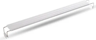 A white LED lamp with silver brackets, shown against a white background.