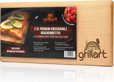Immagine prodotto di tavolette per affumicatura in ciliegio grillart® premium, realizzate con legno naturale al 100% per un sapore speciale al barbecue, set di 2 pezzi