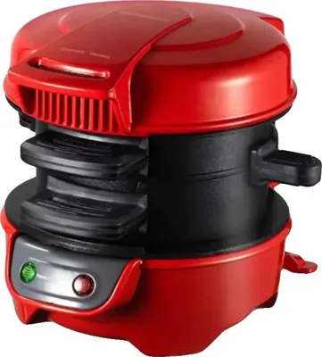 Zdjęcie produktu dla Urządzenie do przygotowywania śniadań, przenośne, powierzchnia do gotowania z powłoką nieprzywierającą, czerwone, UE