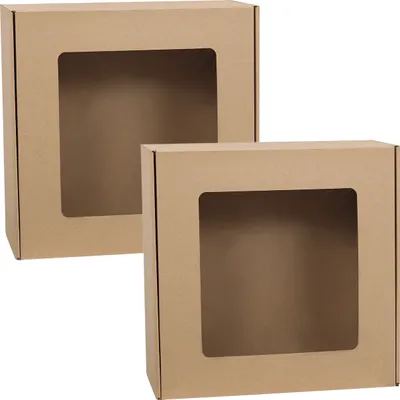Produktbild von Quadratische Geschenkbox mit Sichtfenster 30x30x10 cm x2