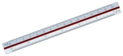 Produktbild von Linex Dreikantmaßstab 15cm, 6 metrische Skalen, farbig markierte Kanten, Modell 347, weiß
