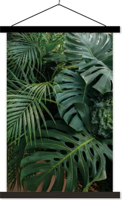 Produktbild von MuchoWow® Textilposter Pflanzen - Dschungel - Blätter - Tropisch 40x60 cm mit schwarzem Rahmen - Wanddekorationen