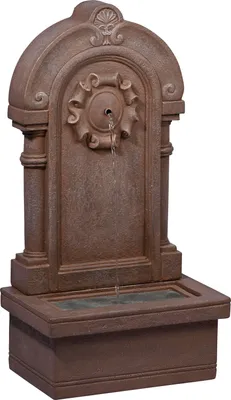 Produktbild von Gartenbrunnen Poseidon L40xB26xH76 cm mit LEDs und Solar-Panel Polyresin braun