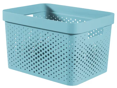 Immagine prodotto di Contenitore INFINITY da 17 litri, realizzato in plastica riciclata, colore blu con pois