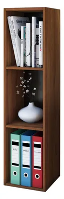 Produktbild von Mendas Regal Regal 3 Fächer Kern-Nussbaum Nachbildung.