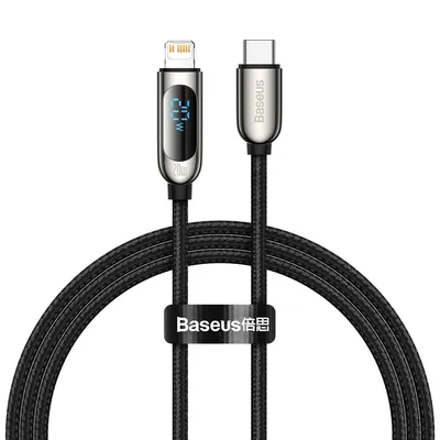 Obrázek produktu pro Baseus kabel s displejem USB-C-Lightning, 20W, 1m, černý