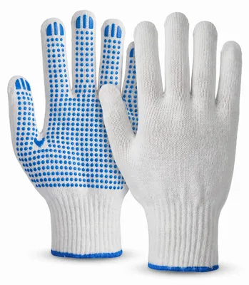 Produktbild von Arbeitshandschuhe genoppt 6 Paar, Baumwolle Nylon Strickhandschuhe Gr. 10, rutschfeste Noppen, atmungsaktiv, Garten Werkstatt Lager, KI-generiertes Bild