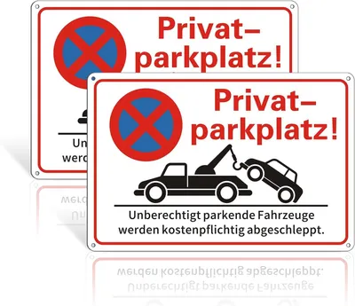 Imagen del producto de Letrero reflectante de "Prohibido estacionar", de aluminio, 30 x 20 cm, para uso en exteriores