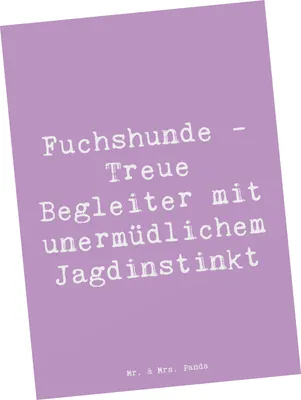 Produktbild von Mr. & Mrs. Panda Postkarte Spruch Fuchshunde Treue - Lavendeltraum - Geschenk, Grußkarte, Hunderasse, Hunderassen Eigenschaften, bildkarte, einzelkarte, Postkarten