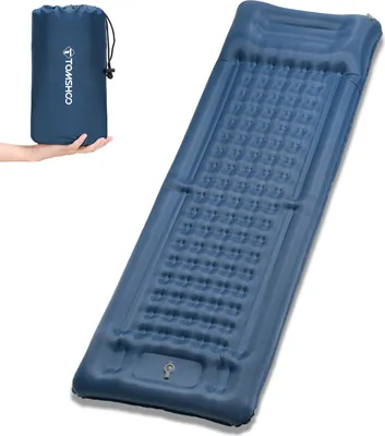 Produktbild von TOMSHOO Aufblasbare Isomatte extra dick 4 Zoll Isomatte Luftmatratze mit eingebauter Pumpe fuer Camping Rucksackreisen Wandern Reisen Zelt