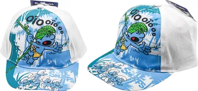 Immagine prodotto di Cappello dei Puffi, cappello, cappello da sole, I Puffi, Puffi come Tarzan, taglia 50 in bianco per ragazze e ragazzi