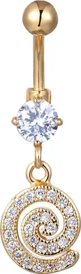 Produktbild von Karisma Edelstahl Bauchnabelpiercing Unendlichkeit Banana Zirkonia - HB150 - Gold
