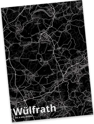 Produktbild von Mr. & Mrs. Panda Postkarte Wülfrath - Geschenk, Postkarten, Fotokarte, Ansichtskarte, Grußkarte, Stadt Dorf Karte Landkarte Map Stadtplan, bildkarte
