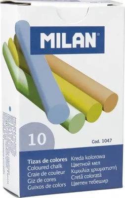 Image de Craie scolaire Milan, ronde, mélange de couleurs, 10 pièces