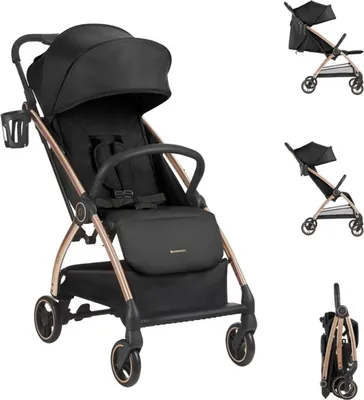 Produktbild von Kikkaboo Kinderwagen, Buggy Joy bis 22 kg, Rückenlehne verstellbar, faltbar schwarz
