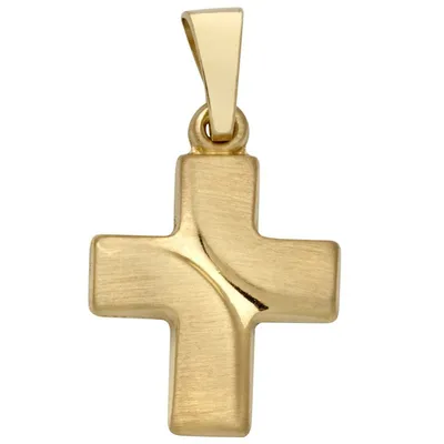 Produktbild von Basic Gold K23 Damen Anhänger Kreuz 14 Karat (585) Gelbgold